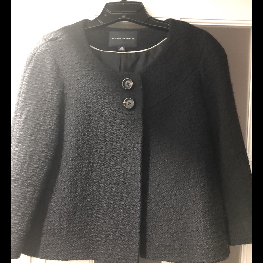 Banana Republic black crop jacket size 12